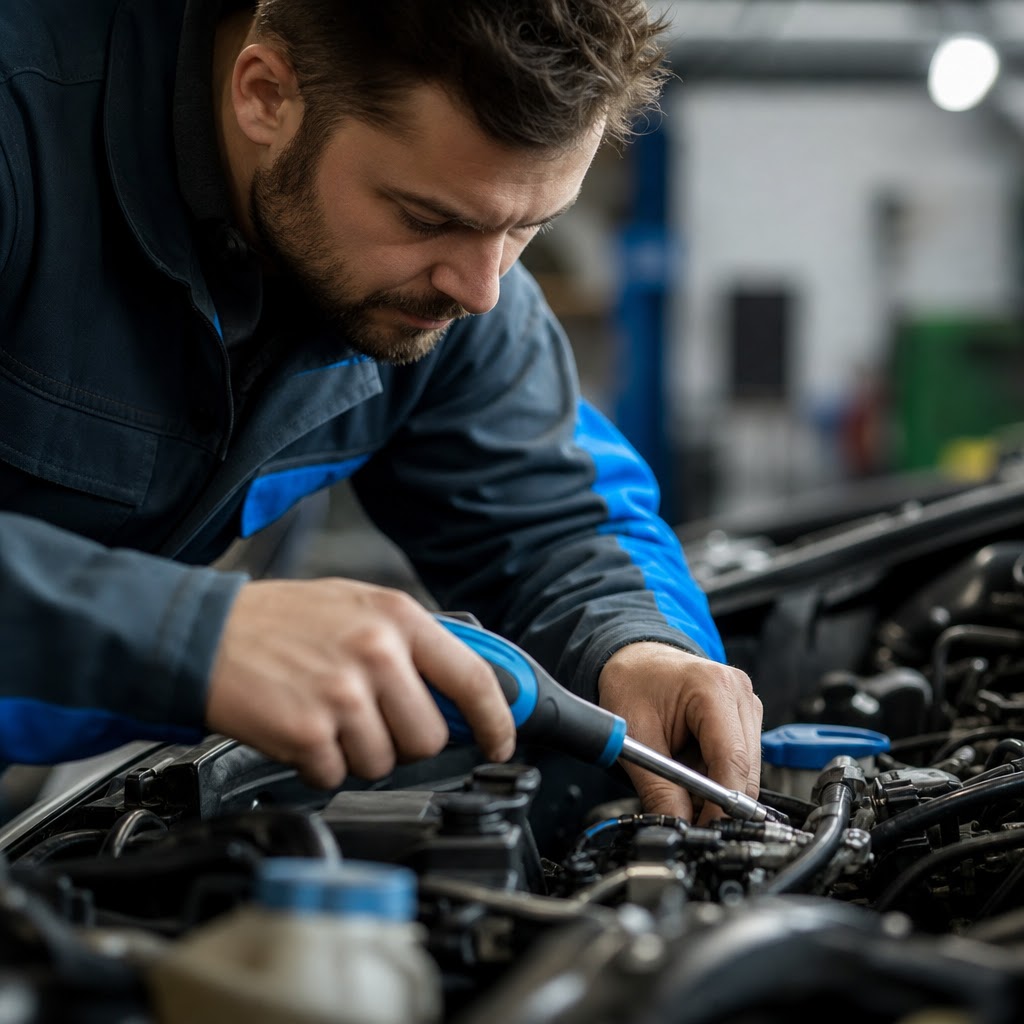 Technik rýchlo pracuje pod kapotou