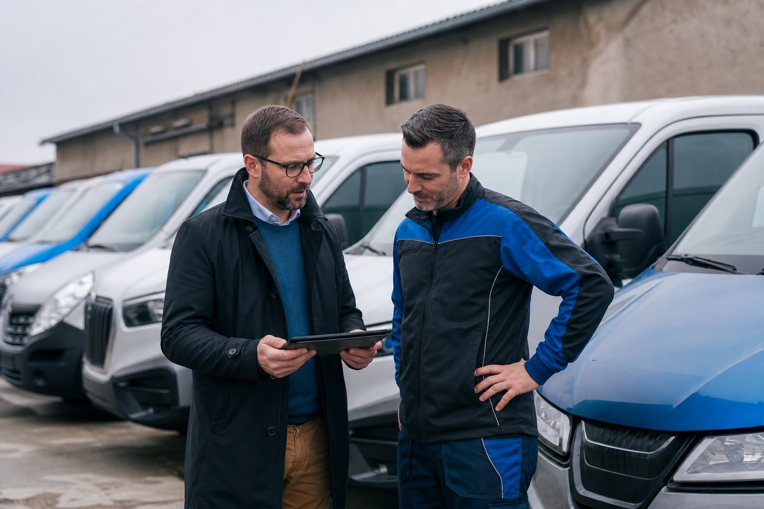 Správca vozového parku a technik pri dodávkach