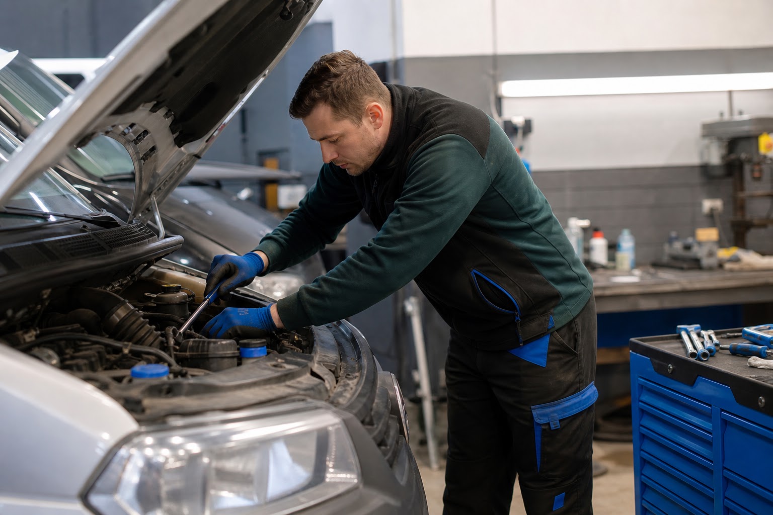 Rýchly servis – technik pri vozidle